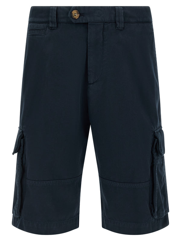 Brunello Cucinelli 100% cotton bermuda shorts in navy