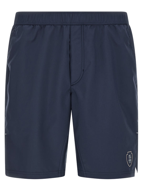 Brunello Cucinelli 93% polyester bermuda shorts in navy