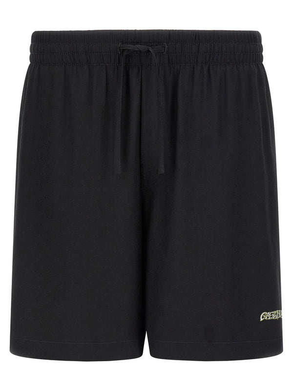 Casablanca 100% silk bermuda shorts in black