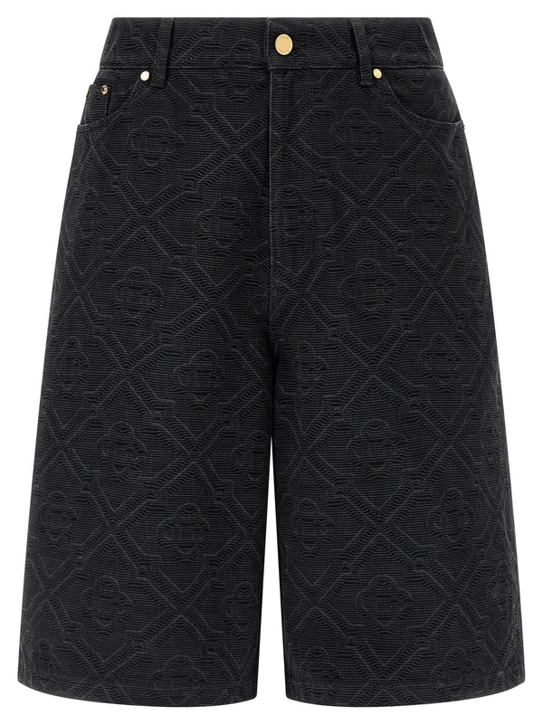 Casablanca 100% cotton bermuda shorts in black