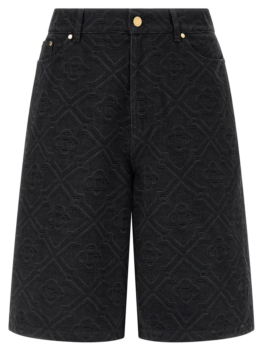 Casablanca 100% cotton bermuda shorts in black