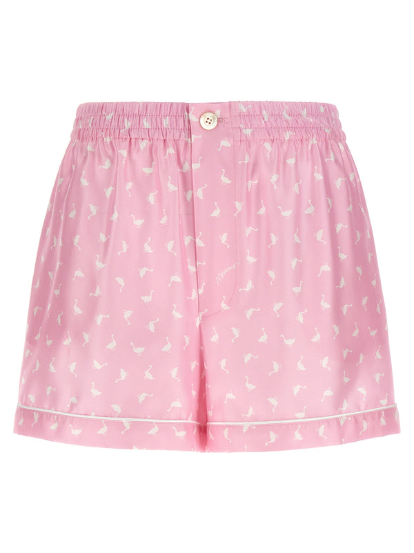 Moschino 100% silk bermuda shorts in pink
