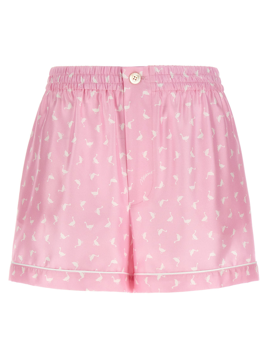 Moschino 100% silk bermuda shorts in pink