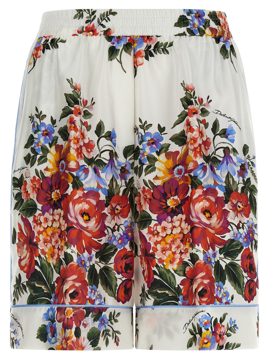 Dolce & Gabbana 100% silk bermuda shorts in white