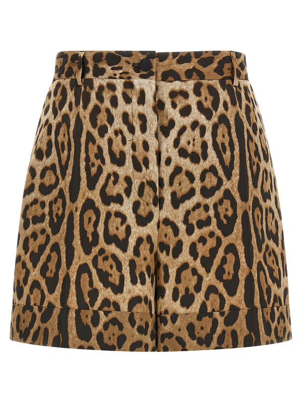 Dolce & Gabbana 100% cotton bermuda shorts in brown