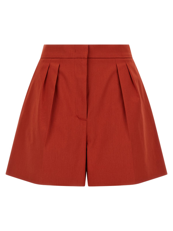 Max Mara 97% cotton bermuda shorts in red
