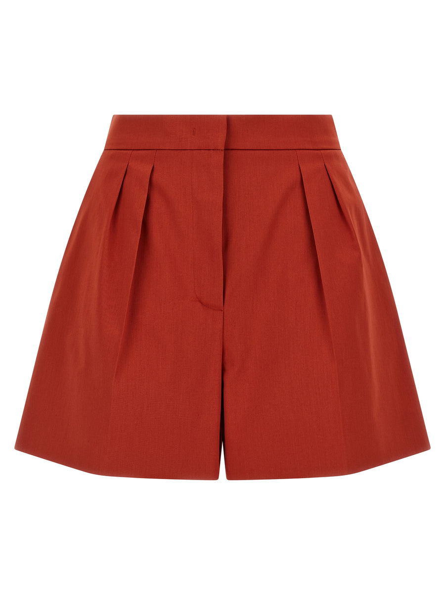 Max Mara 97% cotton bermuda shorts in red