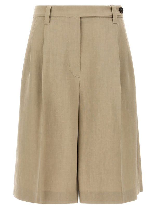 Brunello Cucinelli 72% viscose bermuda shorts in beige
