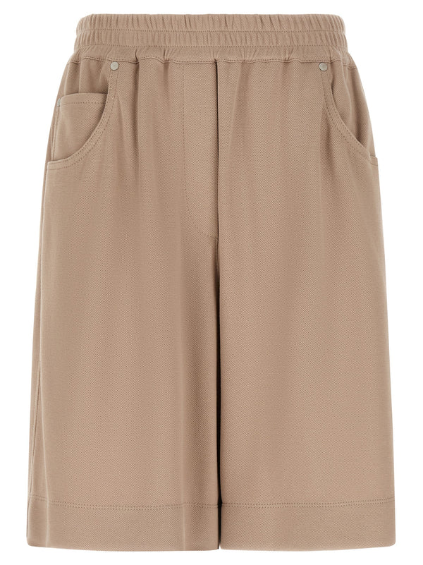 Brunello Cucinelli 93% cotton bermuda shorts in brown