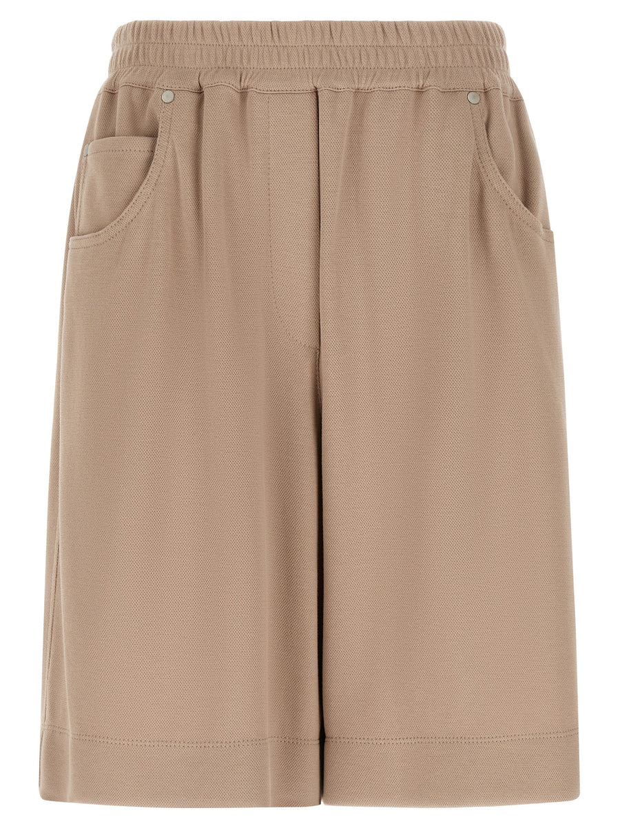 Brunello Cucinelli 93% cotton bermuda shorts in brown
