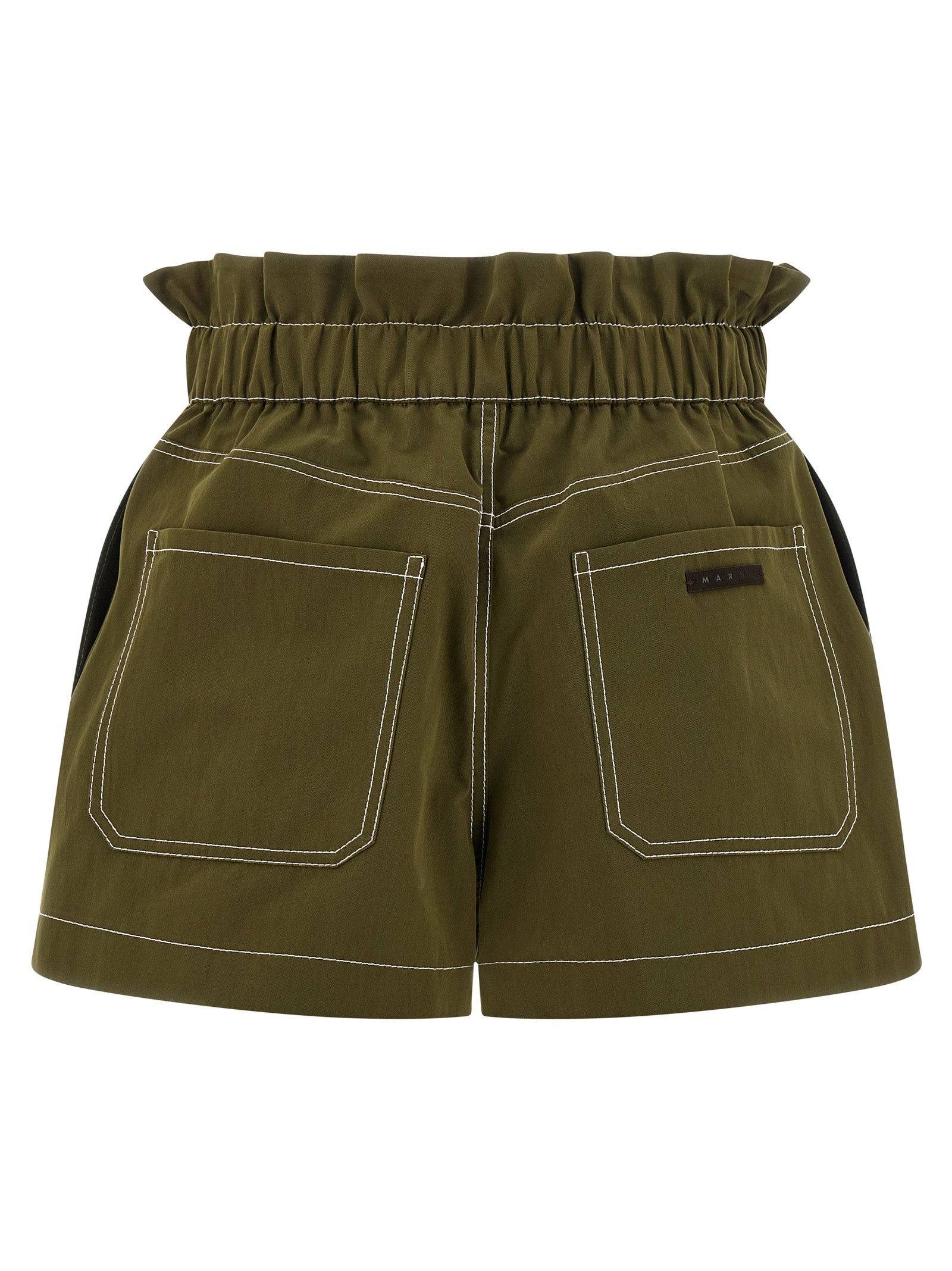 Marni 68% Cotton bermuda shorts in green — view 2