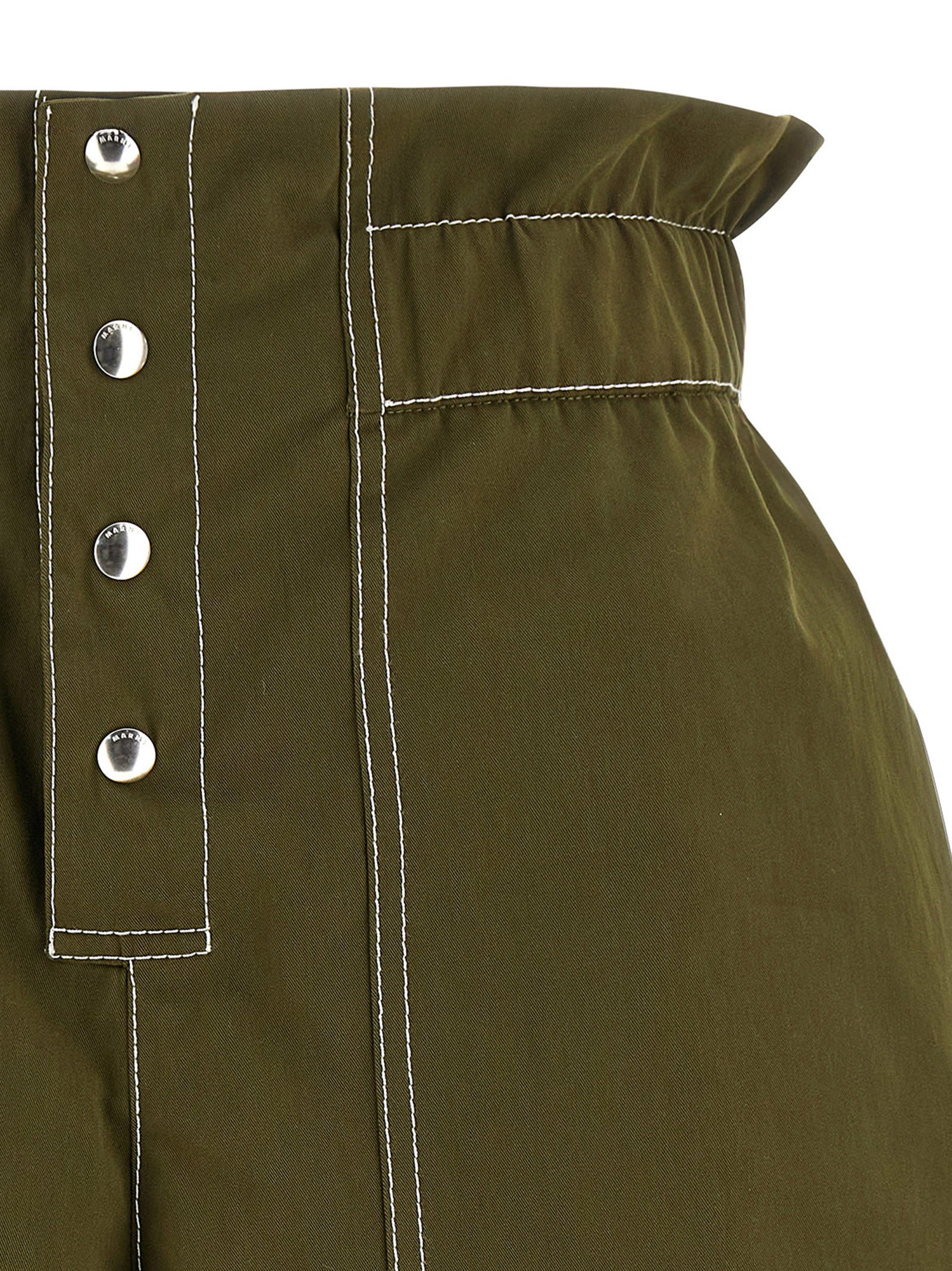 Marni 68% Cotton bermuda shorts in green — view 3
