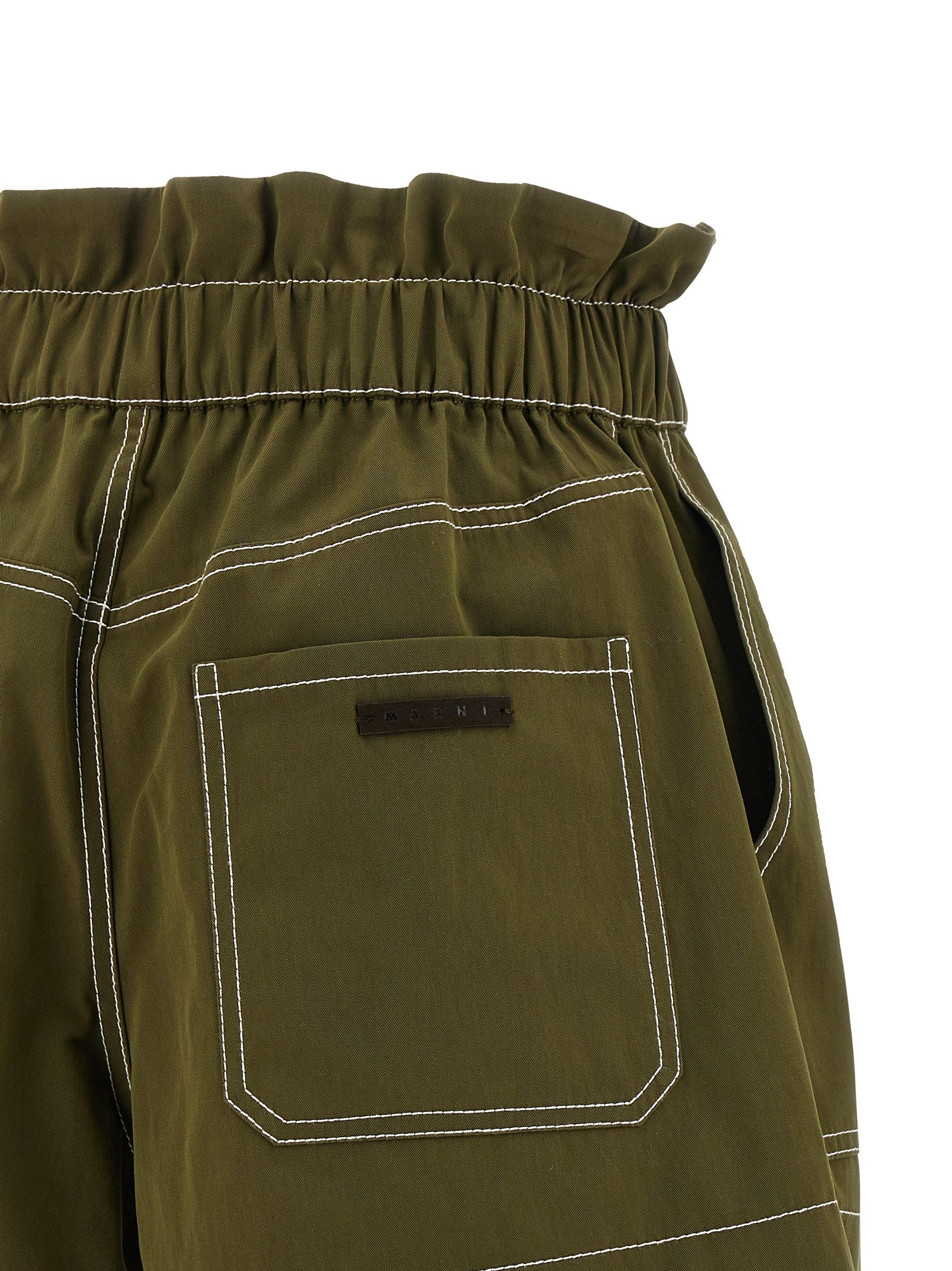 Marni 68% Cotton bermuda shorts in green — view 4