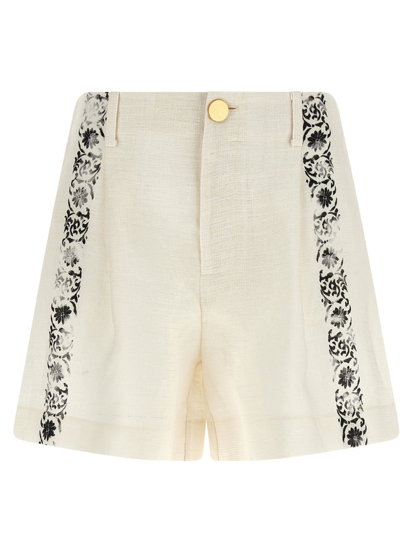 Alberta Ferretti 100% Linen bermuda shorts in white