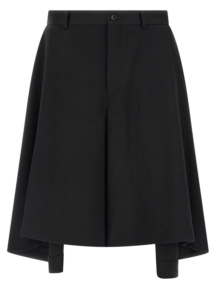 Comme des Garçons 100% Wool bermuda shorts in black