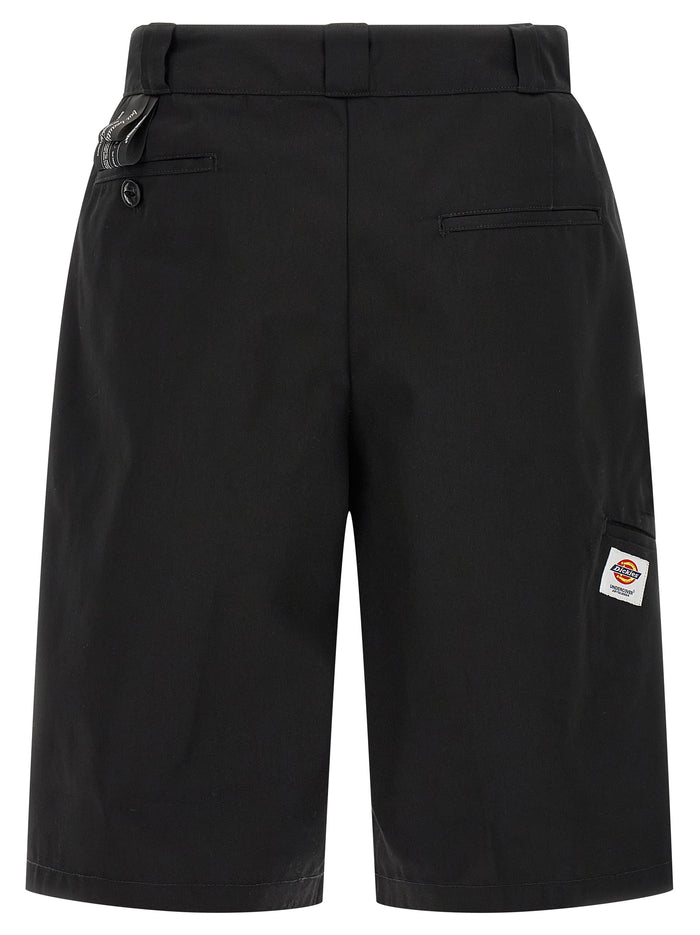 Undercover 65% polyester bermuda shorts in black — view 2