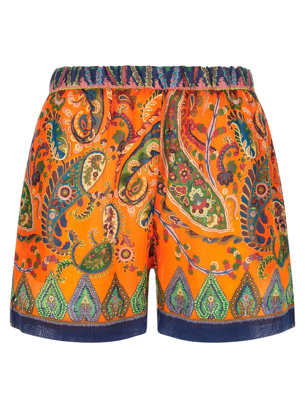 Etro 100% Ramie bermuda shorts in orange
