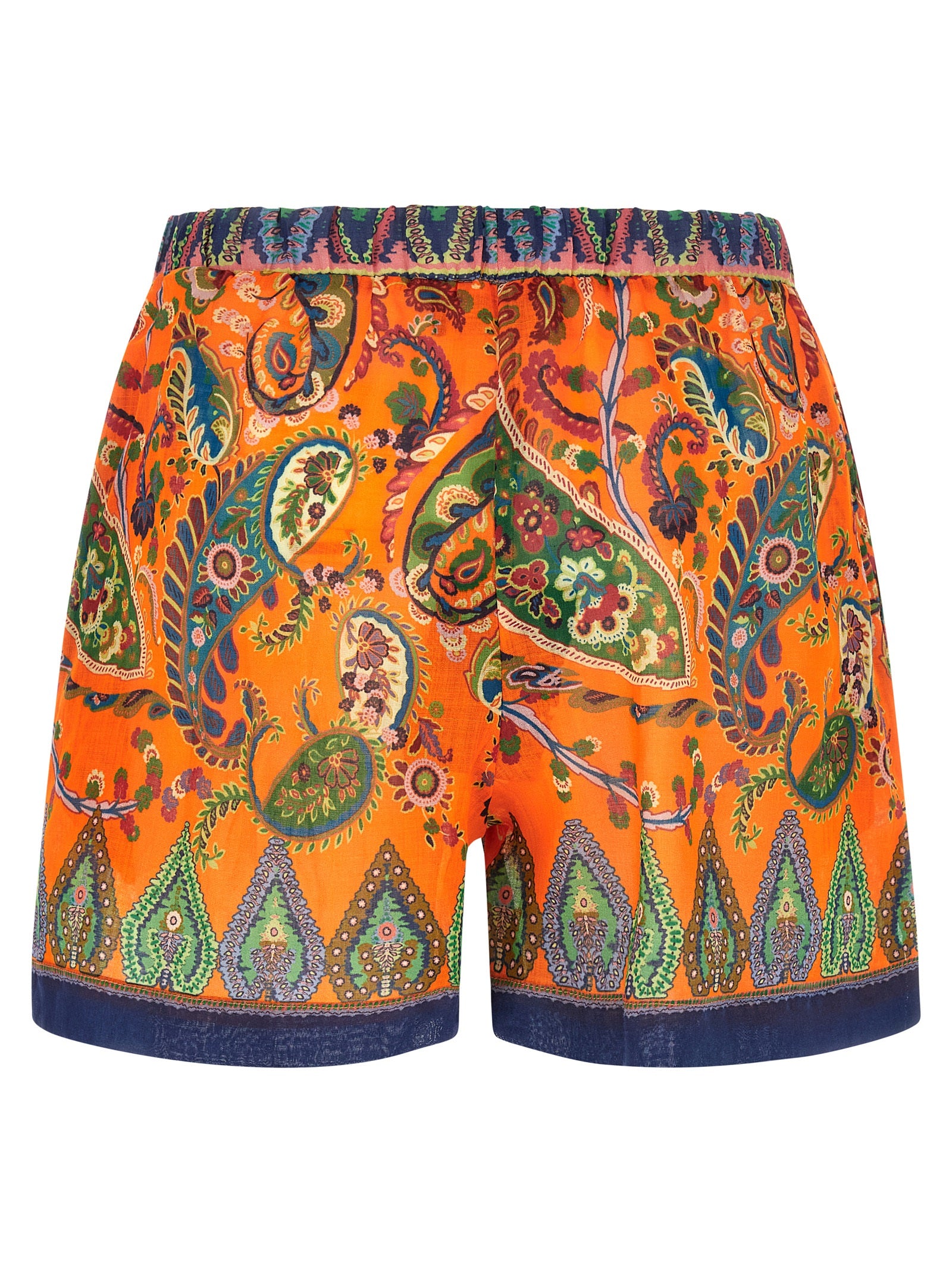 Etro 100% Ramie bermuda shorts in orange — view 2