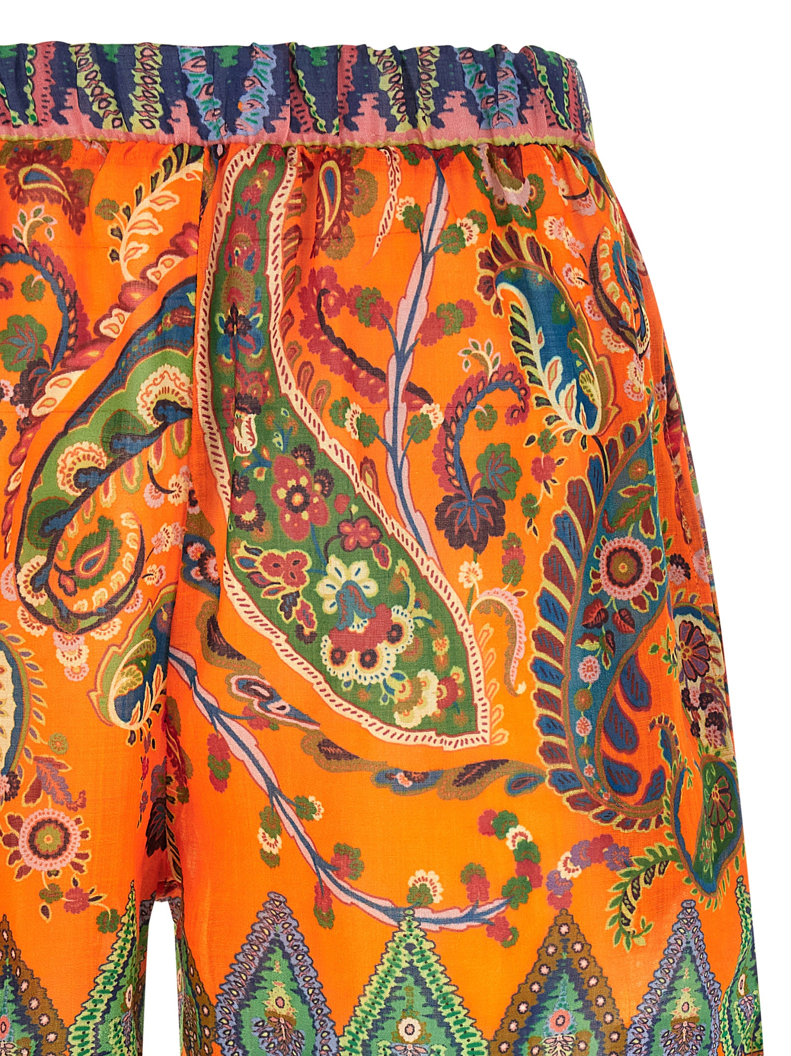 Etro 100% Ramie bermuda shorts in orange — view 3