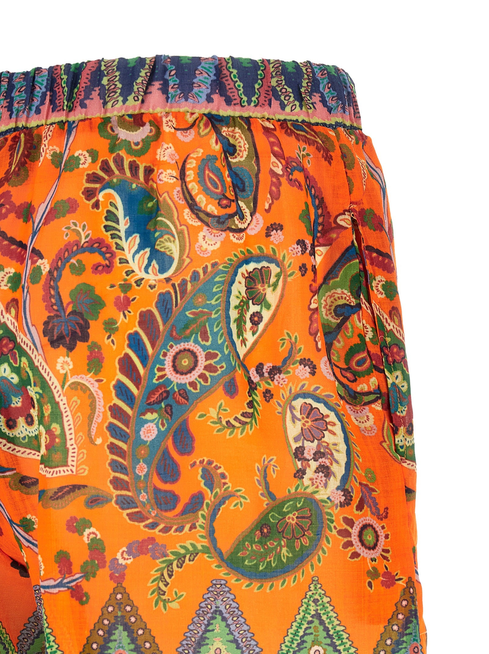 Etro 100% Ramie bermuda shorts in orange — view 4