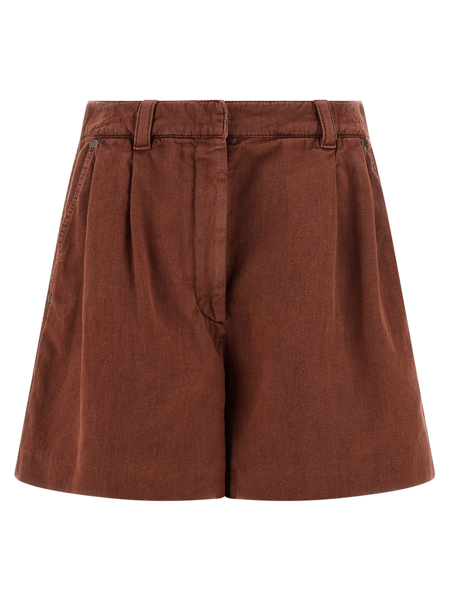 Brunello Cucinelli 60% cotton bermuda shorts in brown