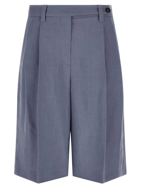Brunello Cucinelli 72% viscose bermuda shorts in blue