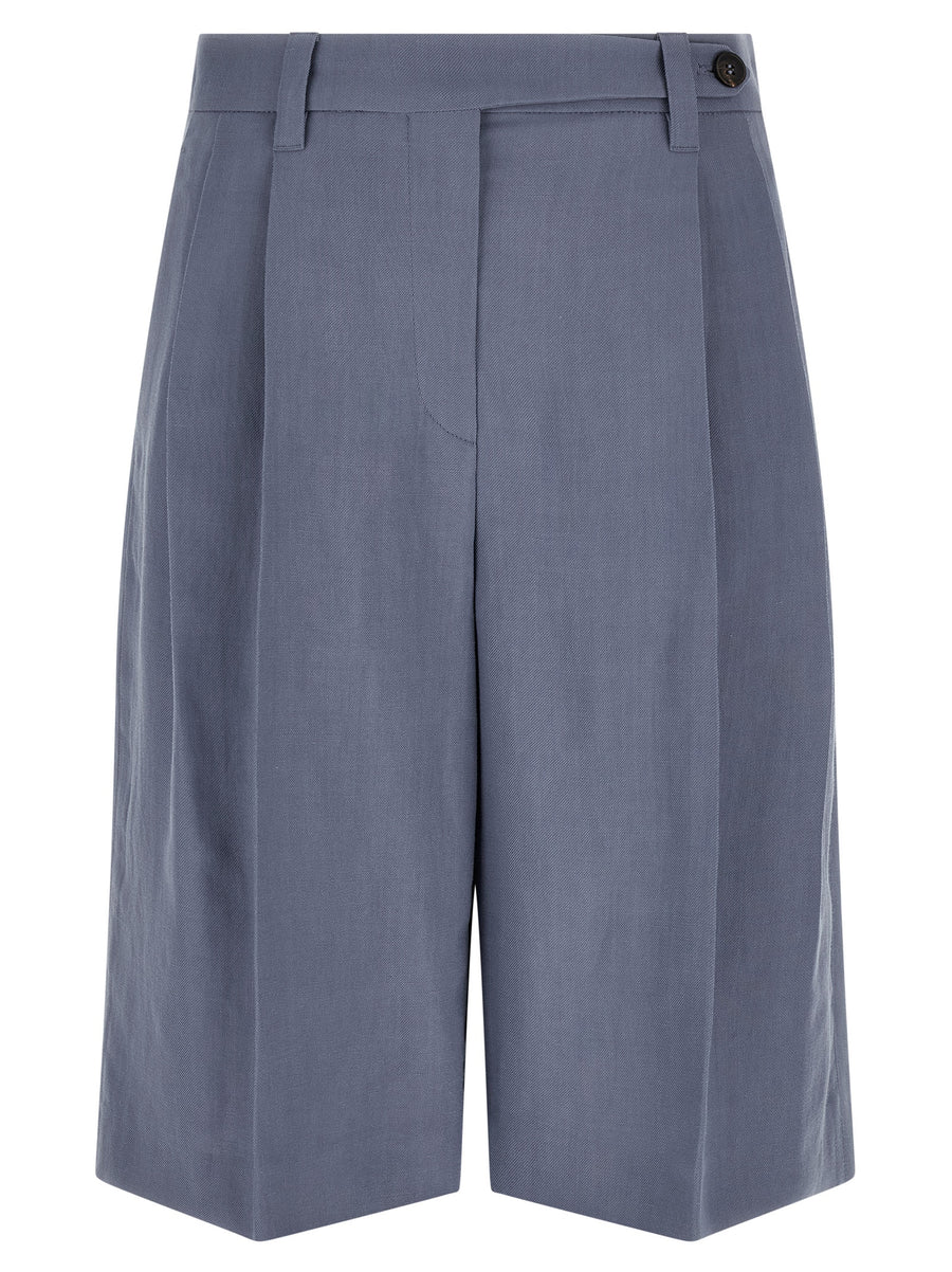 Brunello Cucinelli 72% viscose bermuda shorts in blue