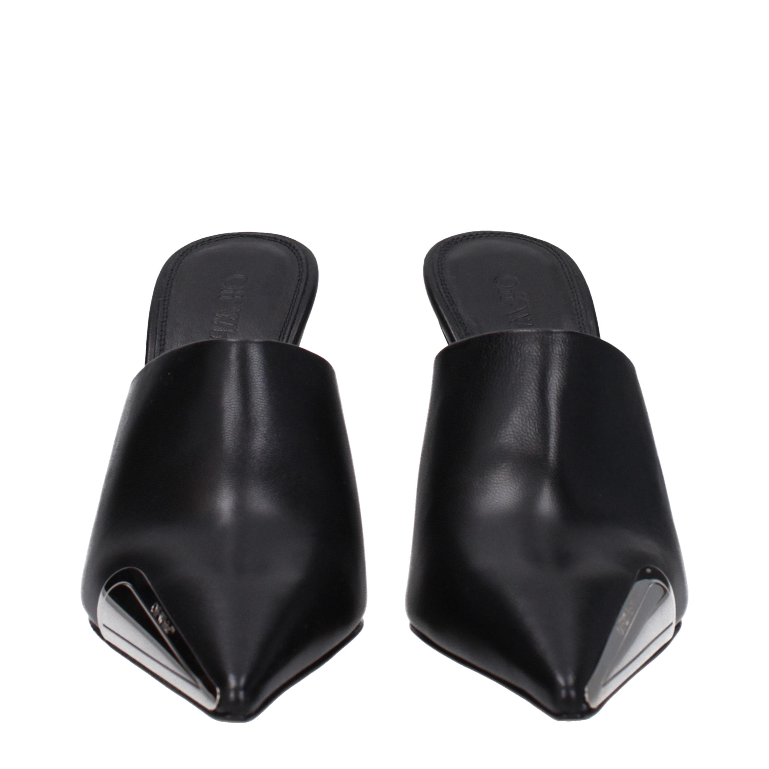 Off-White Leather pump in black — view 3