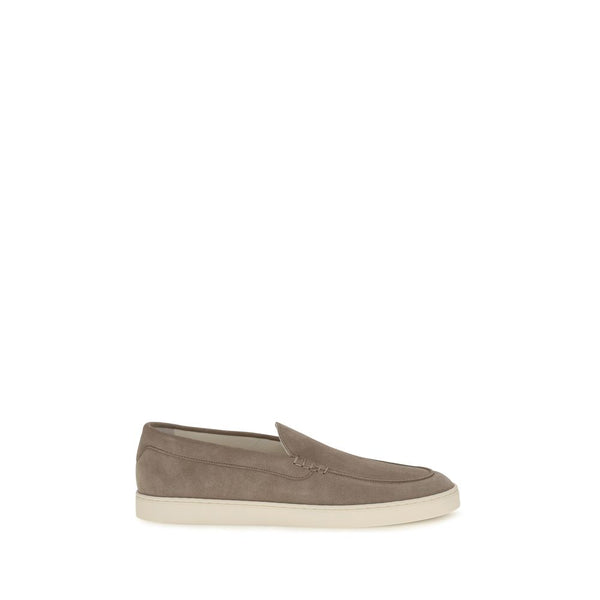 Brunello Cucinelli 100% Calf Leather Bos Taurus (Suede) loafer in gray