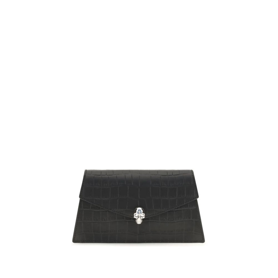 Alexander McQueen 100% Calf Leather Bos Taurus clutch in black