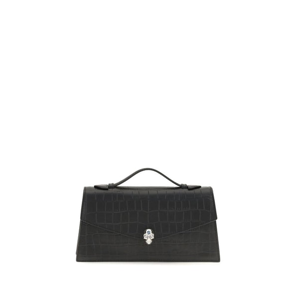 Alexander McQueen 100% Calf Leather Bos Taurus top handle bag in black