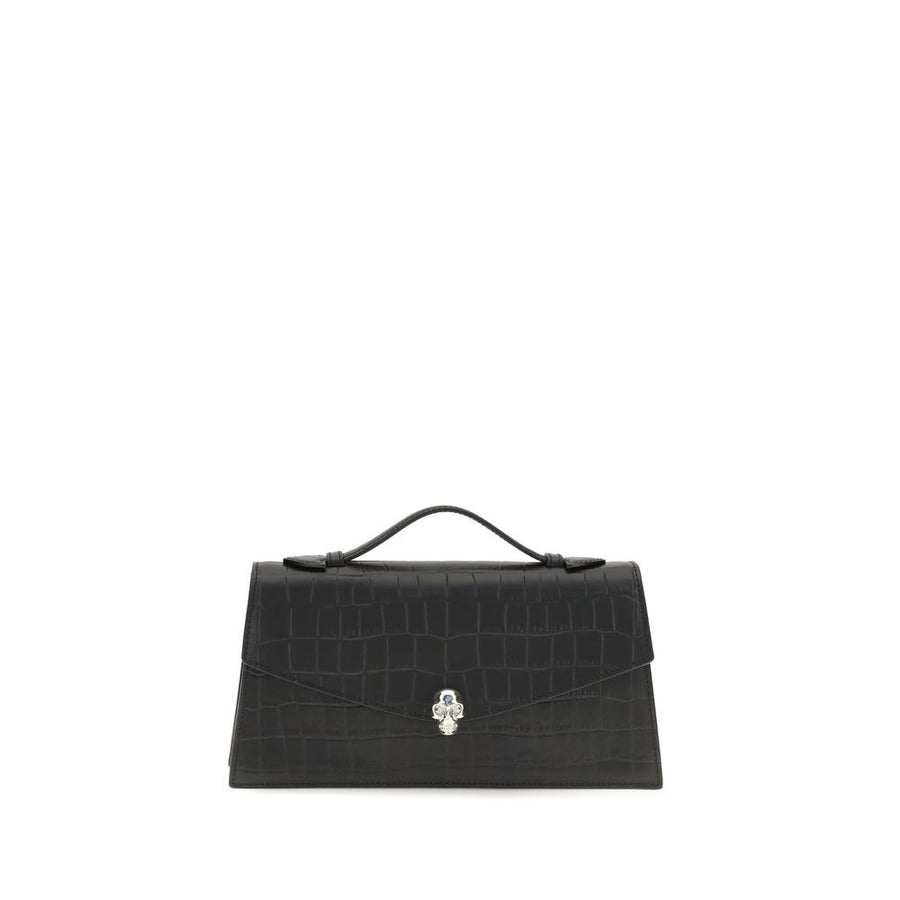 Alexander McQueen 100% Calf Leather Bos Taurus top handle bag in black