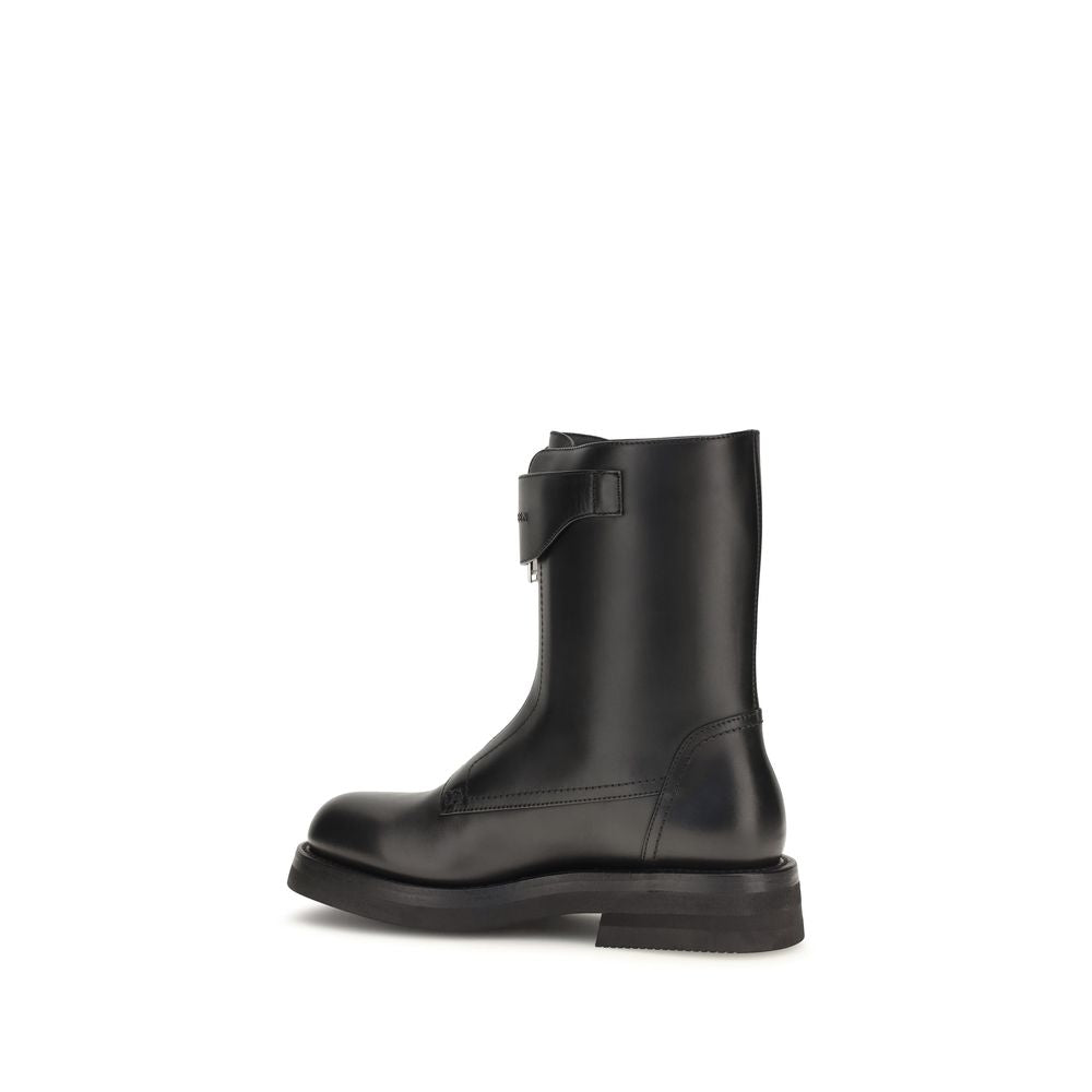 Alexander McQueen UPPER 100% Calf Leather Bos Taurus SOLE 100% Rubber boot in black — view 3