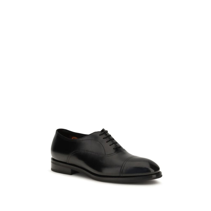 Santoni 100% Calf Leather Bos Taurus oxford in black — view 2
