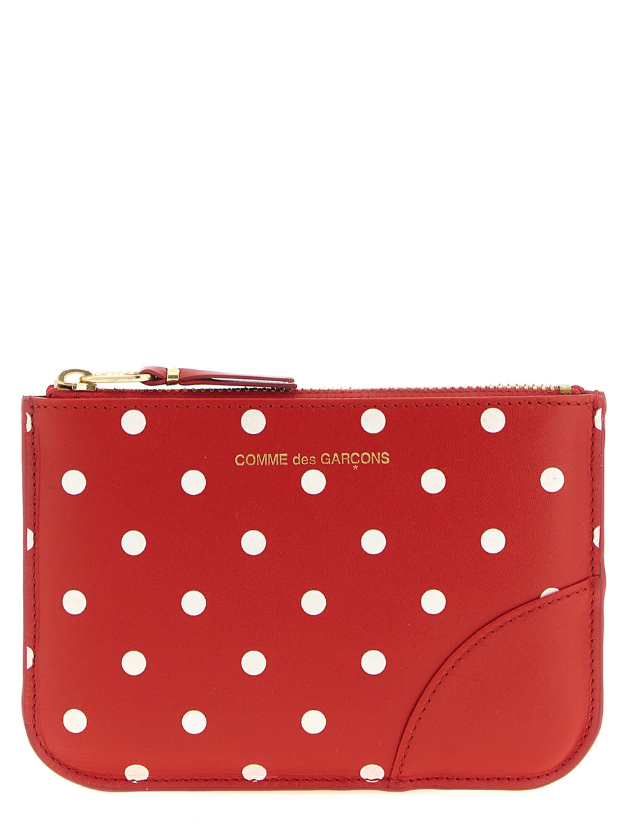 Comme des Garçons 100% calf leather card case in red
