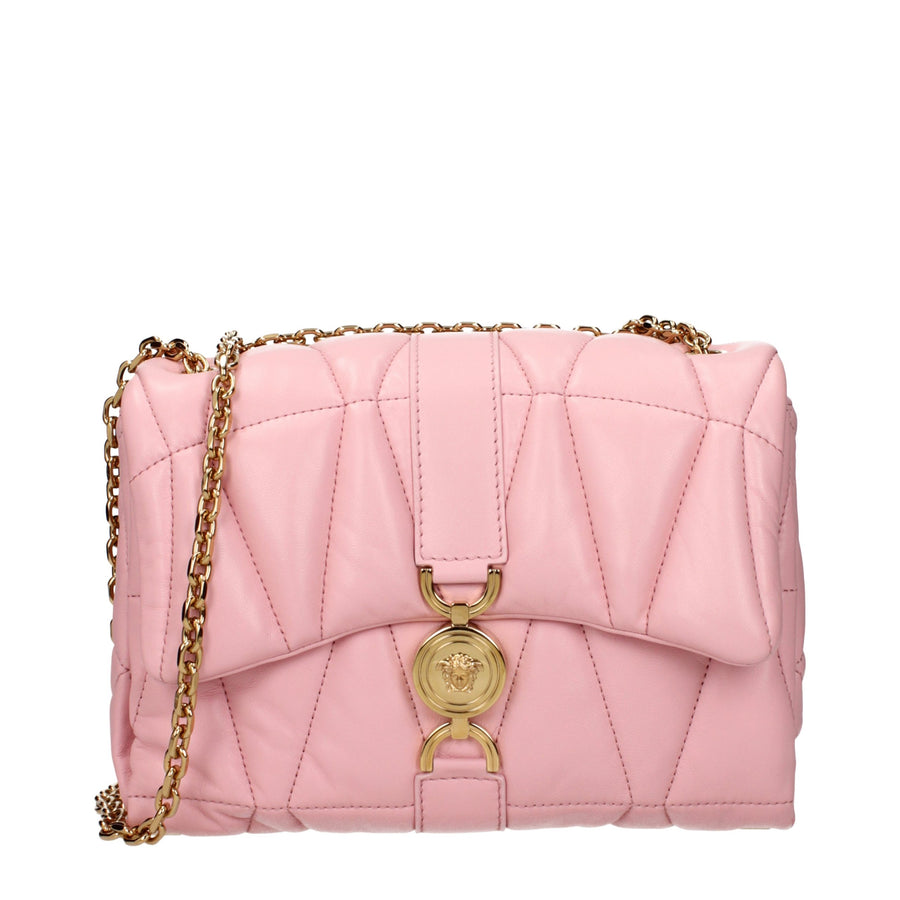 Versace Leather shoulder bag in pink