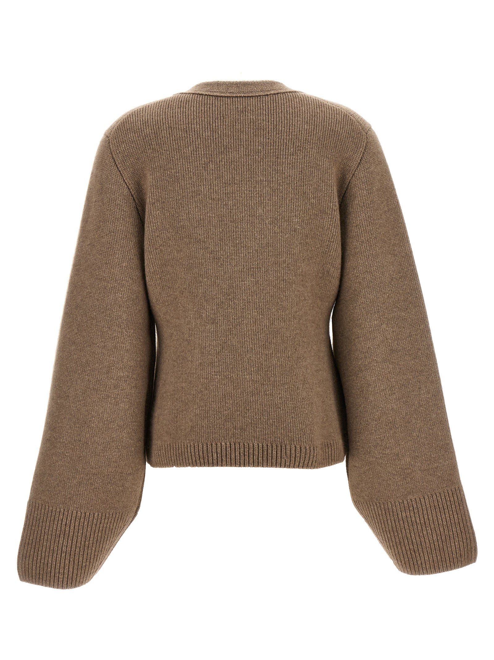 Khaite 100% cashmere cardigan in brown — view 2