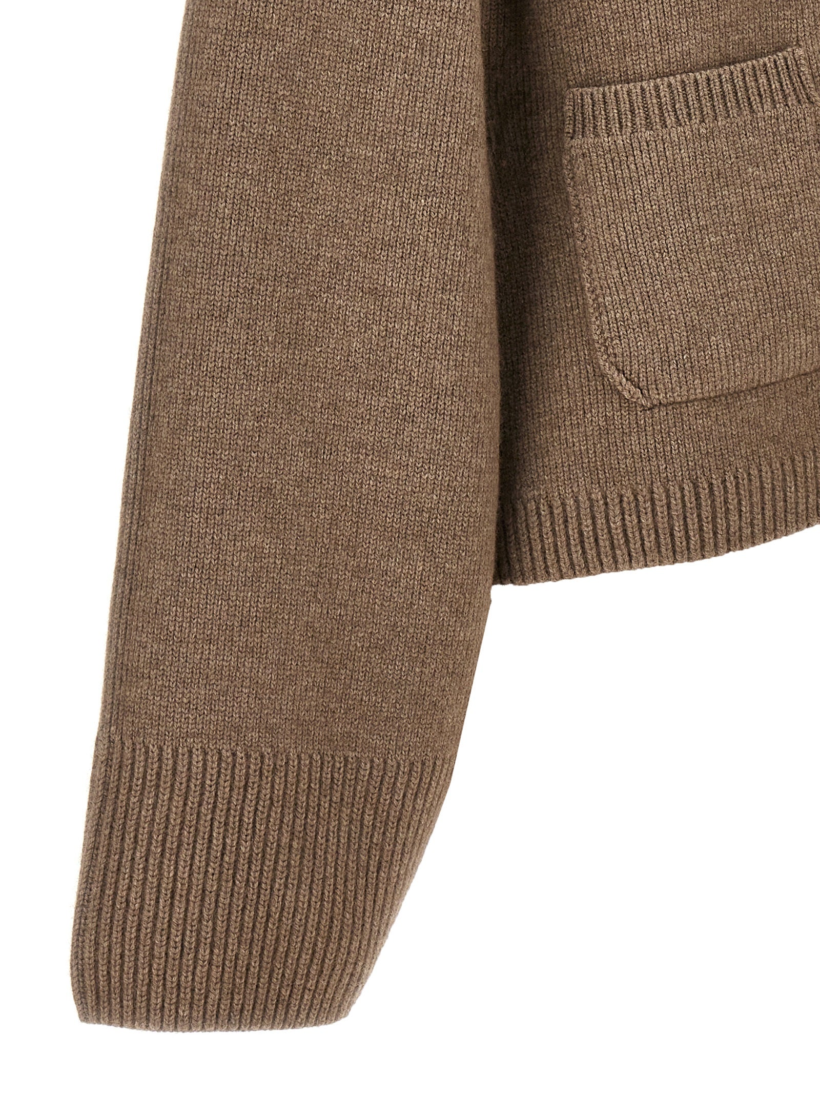 Khaite 100% cashmere cardigan in brown — view 4
