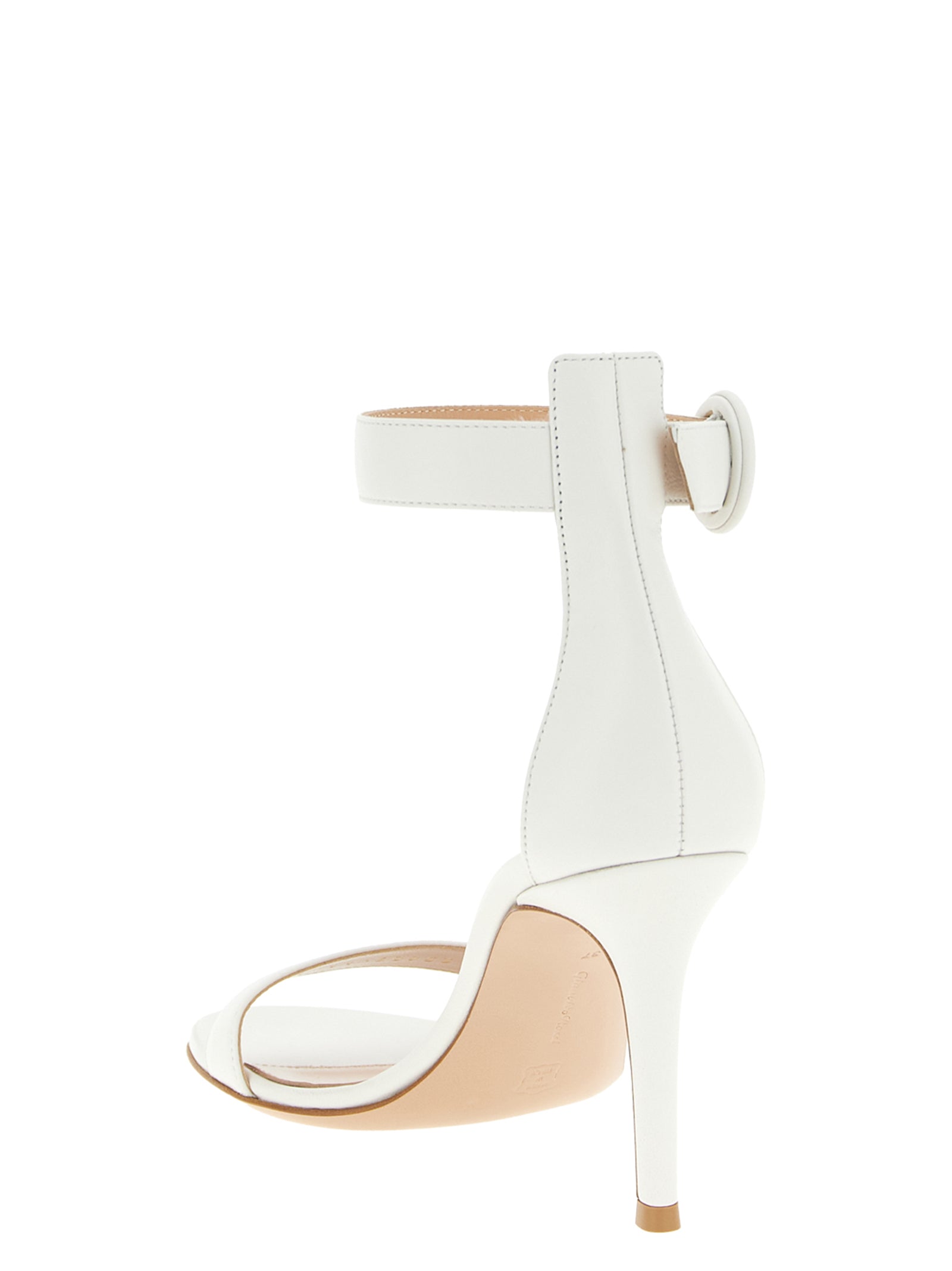 Gianvito Rossi 100% nappa leather heel sandal in white — view 3