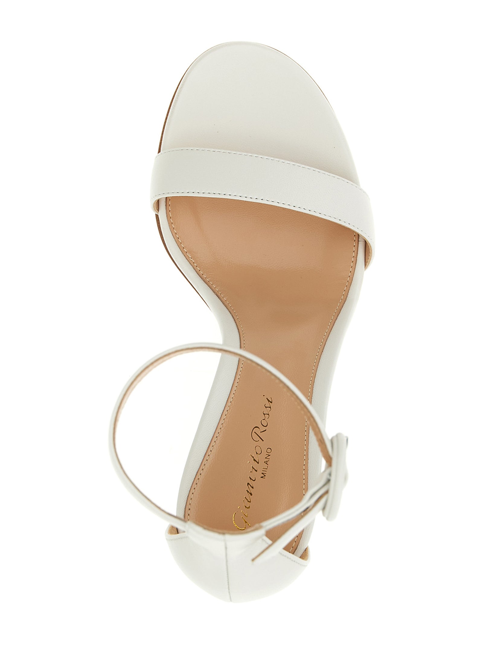 Gianvito Rossi 100% nappa leather heel sandal in white — view 4