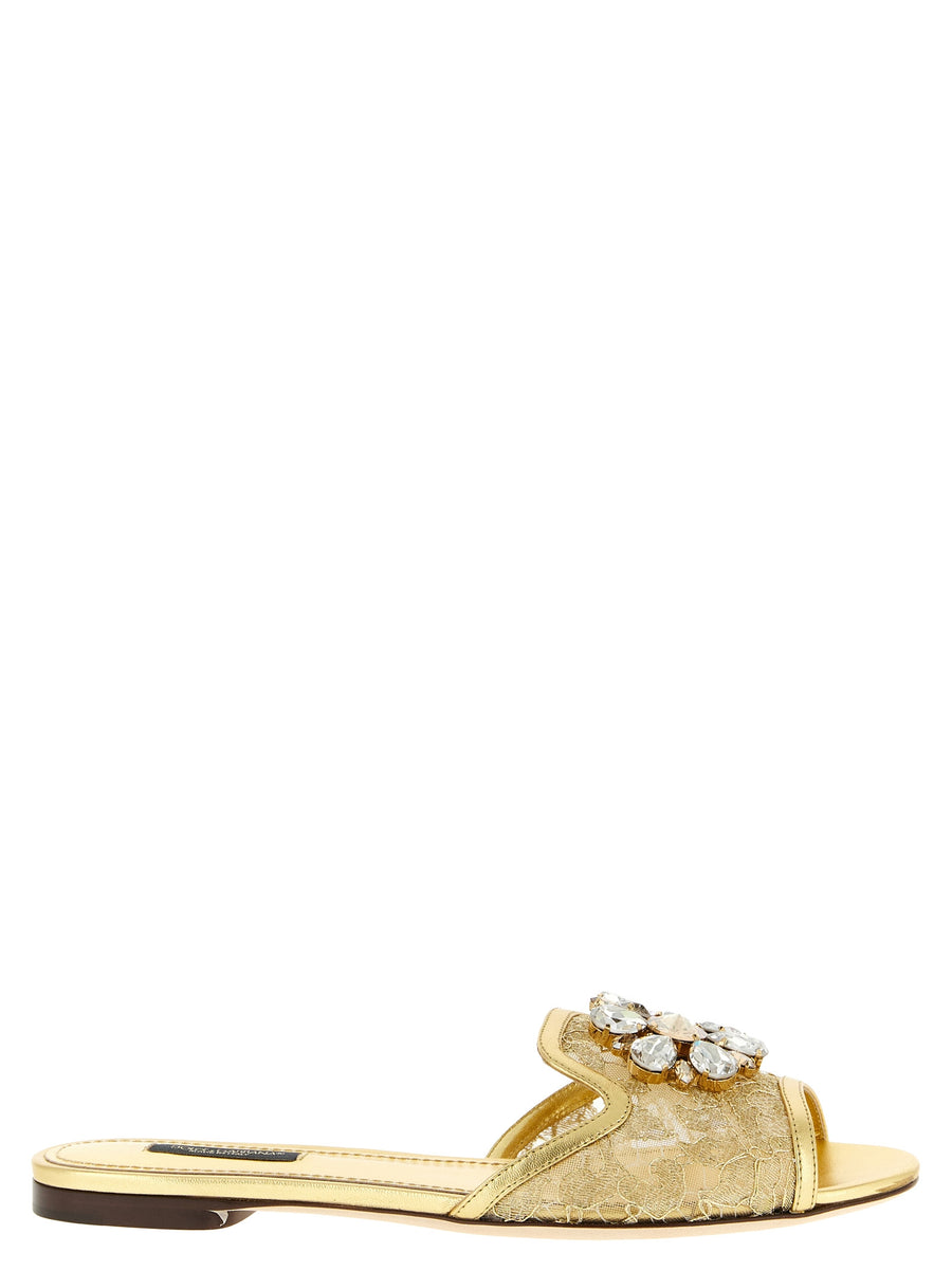 Dolce & Gabbana 70% polyamide flat in gold
