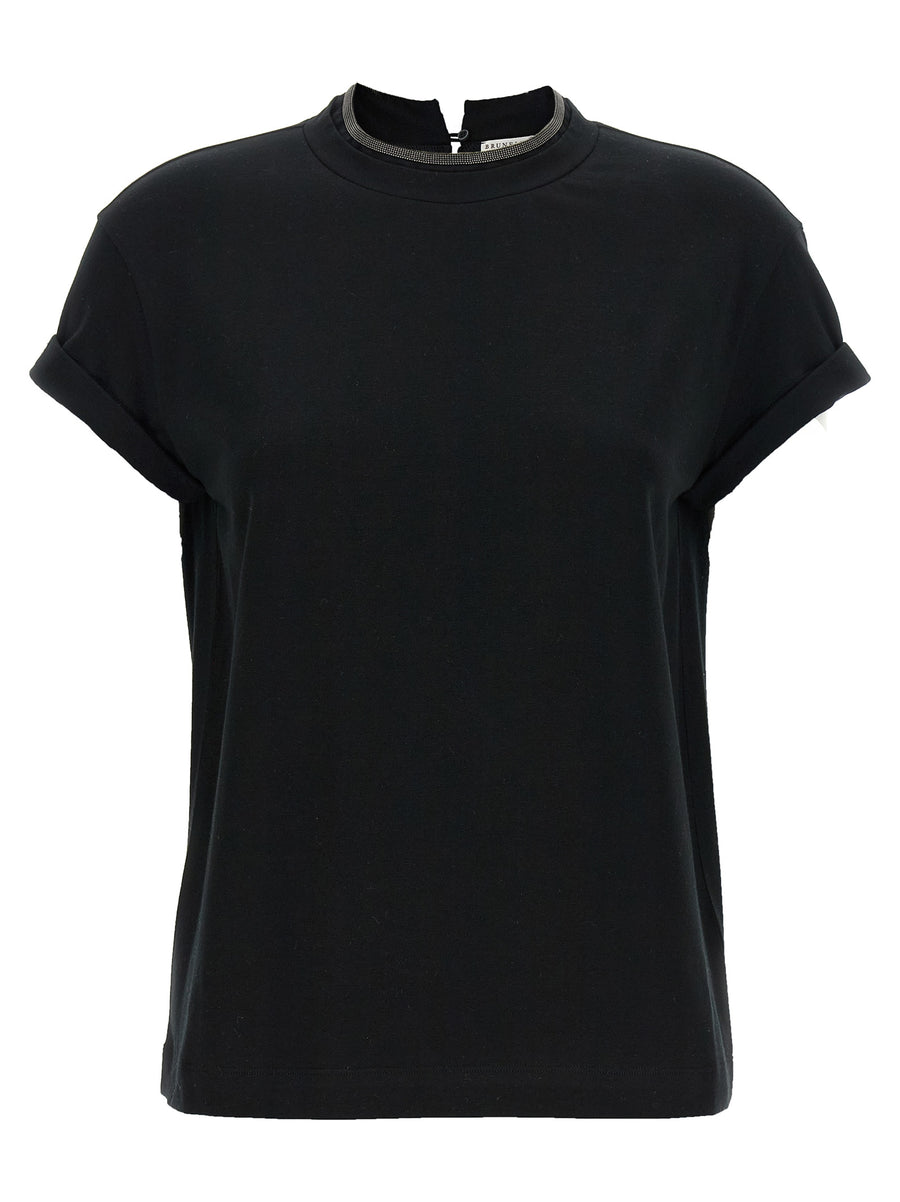 Brunello Cucinelli 93% Cotton t-shirt in black