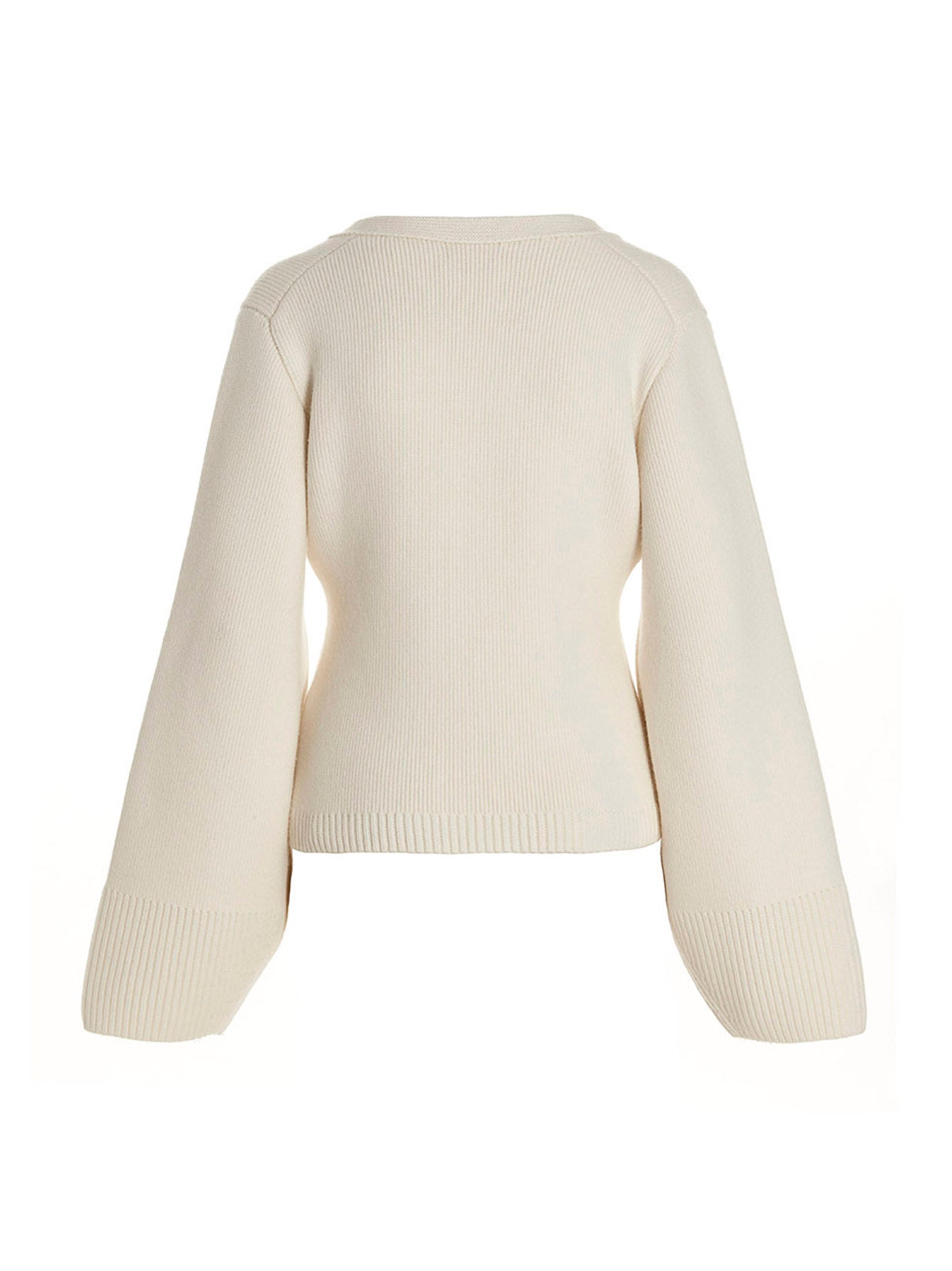 Khaite 100% cashmere cardigan in white — view 2