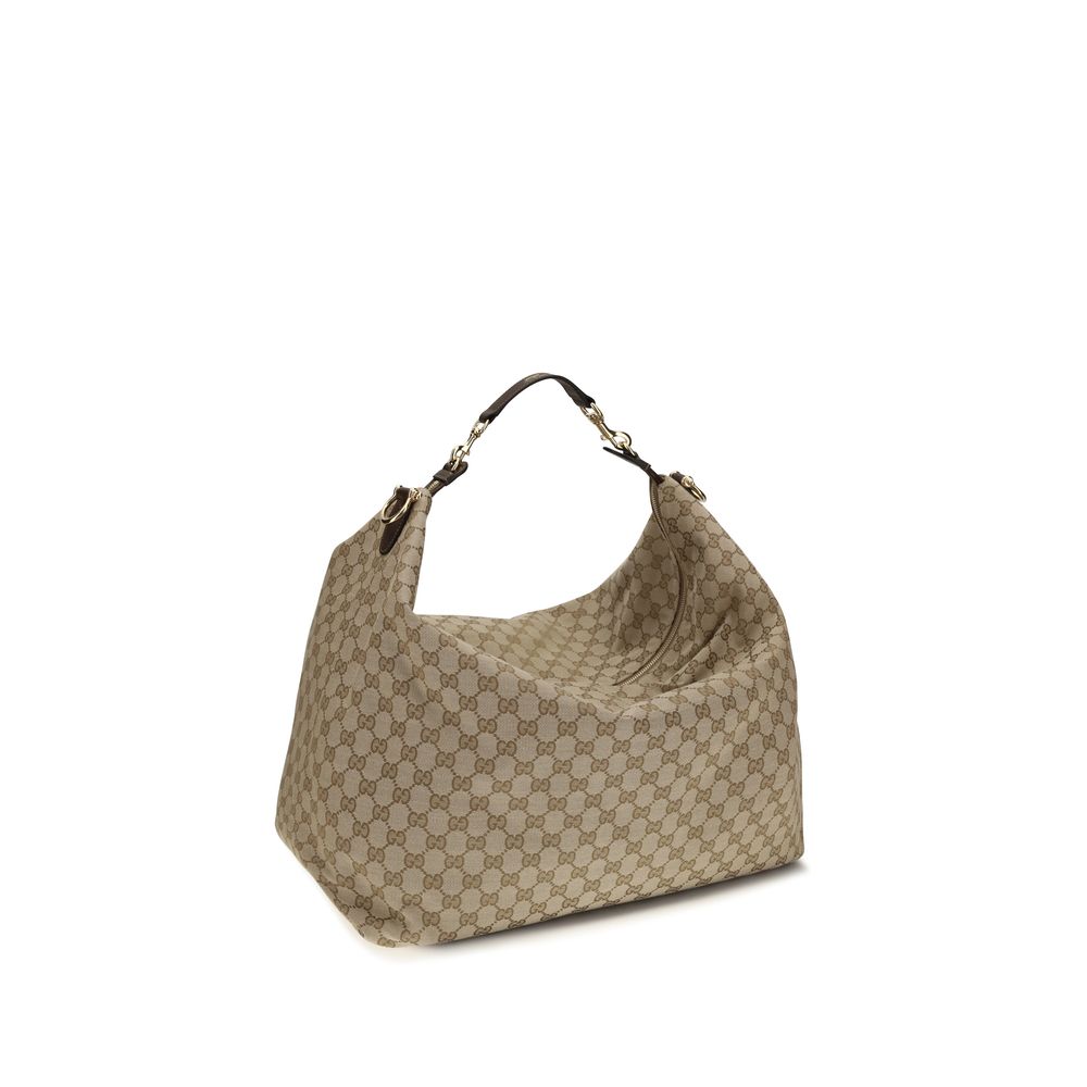 Gucci 100% Fabric (GG canvas with leather trim) shoulder bag in beige — view 2
