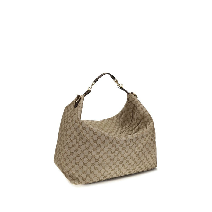 Gucci 100% Fabric (GG canvas with leather trim) shoulder bag in beige — view 2