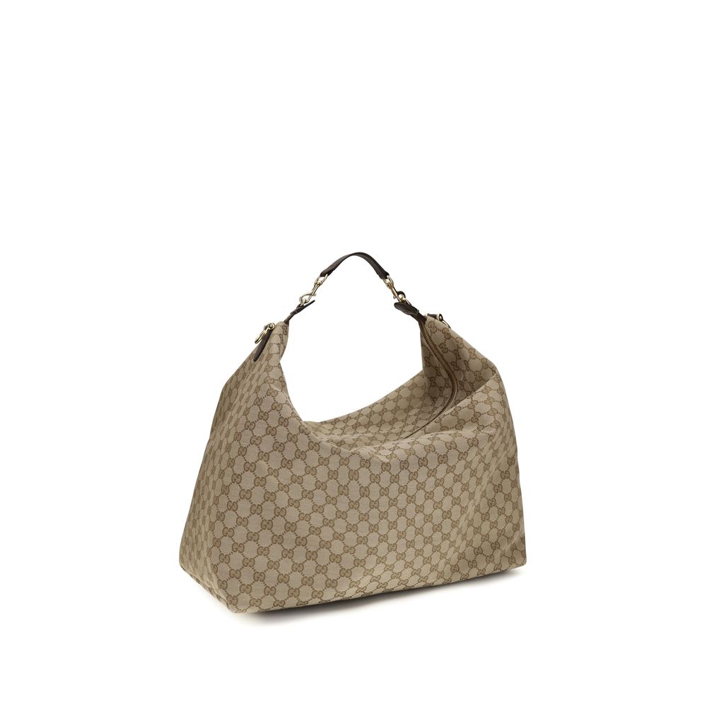 Gucci 100% Fabric (GG canvas with leather trim) shoulder bag in beige — view 3