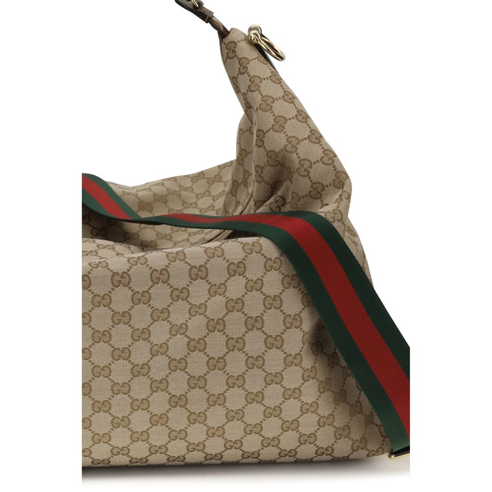 Gucci 100% Fabric (GG canvas with leather trim) shoulder bag in beige — view 4