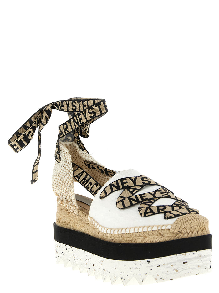 Stella McCartney 100% Cotton espadrille sandal in beige — view 2