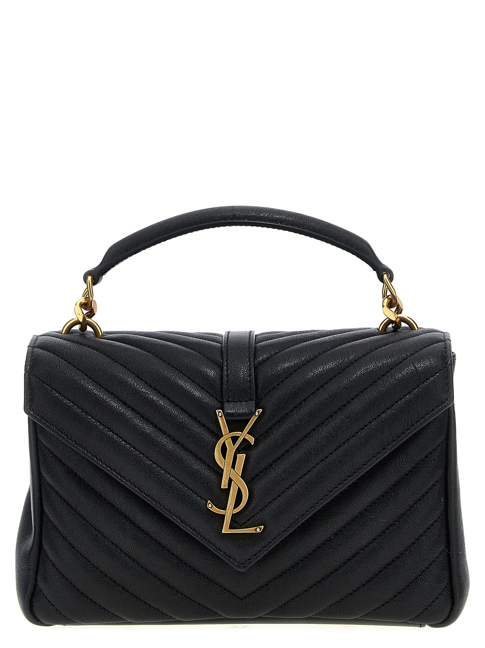 Saint Laurent 100% calfskin leather shoulder bag in black