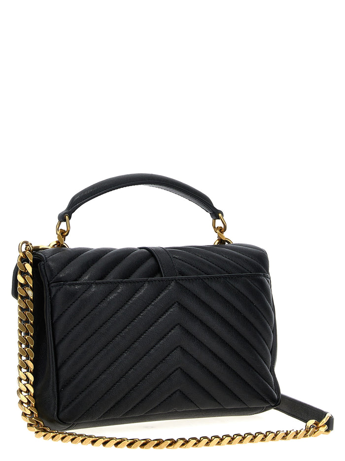 Saint Laurent 100% calfskin leather shoulder bag in black — view 2